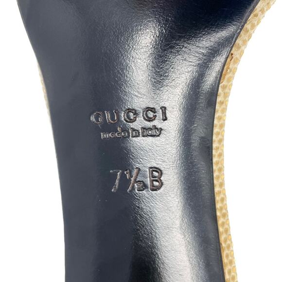 Gucci Y2K vintage Karung PVC Block Heel Neutral Slide Sandals tan size 7.5 - Picture 12 of 14